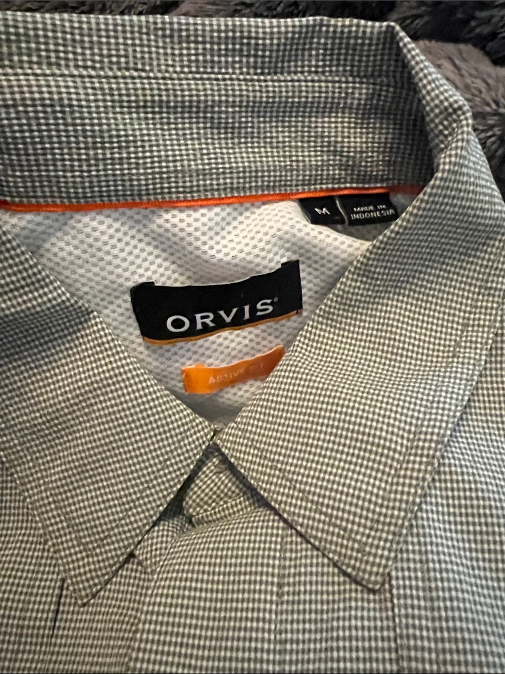 Orvis Men’s M Active Fit Fly Fishing Shirt Micro Check Performance